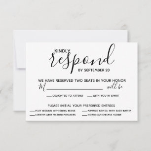 Vellum Black Rustic Script Photo Bröllop OSA Kort