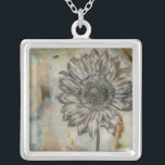 Vellum Blommigt I Silverpläterat Halsband<br><div class="desc">Blommigt</div>