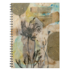 Vellum Blommigt II Anteckningsbok Med Spiral