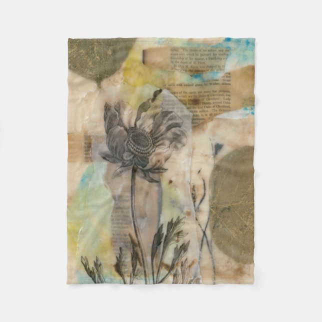 Vellum Blommigt II Fleecefilt (Framsidan)