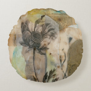Vellum Blommigt II Rund Kudde