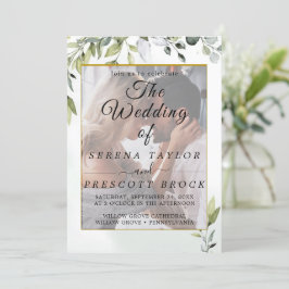 Vellum Elegant Eucalyptus bröllopsinbjudan Inbjudningar