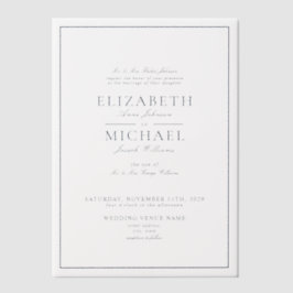 Vellum Elegant Navy Blue Classic Bröllop