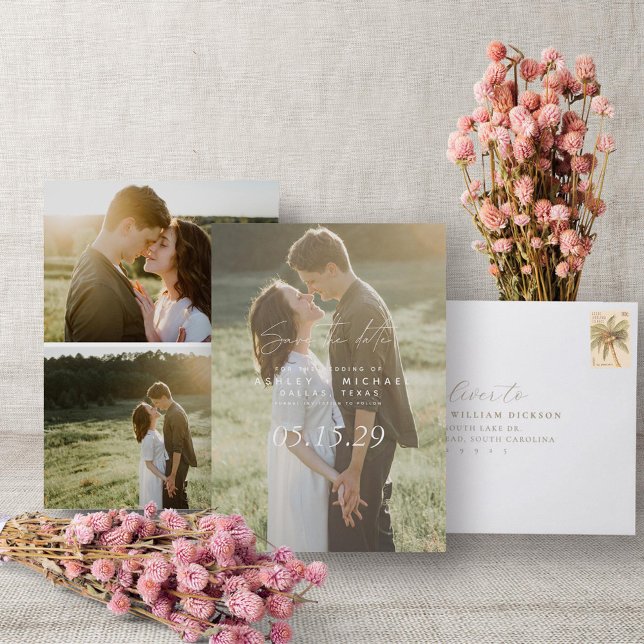 Vellum Letthand Lettered Typography 3 Photo Spara Datumet (Save the Date!)