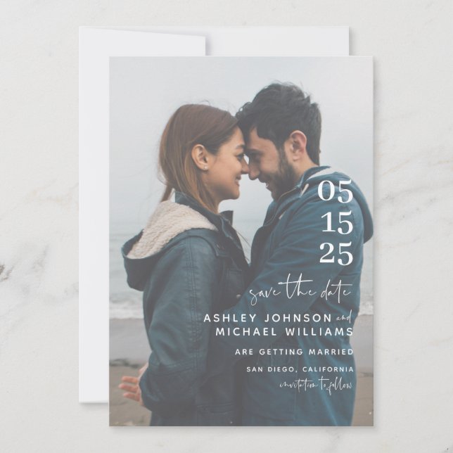Vellum Letthand Lettered Typography Photo Spara Datumet (Framsida)