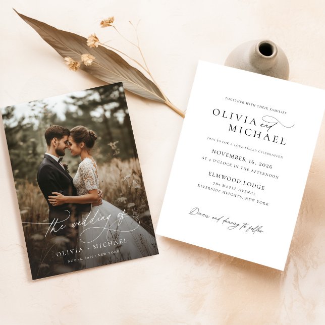 Vellum overlay Wedding-inbjudan med foto Inbjudningar (Skapare uppladdad)
