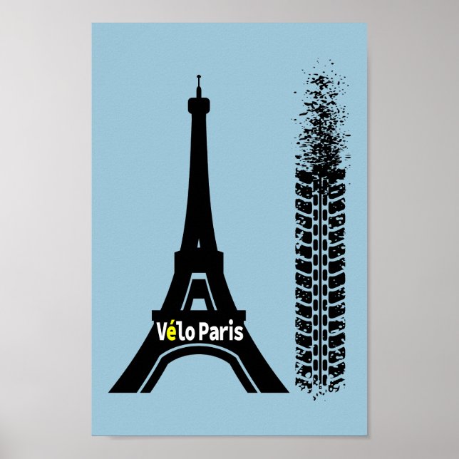Velo Paris Bike Eiffel Torn Poster (Framsidan)