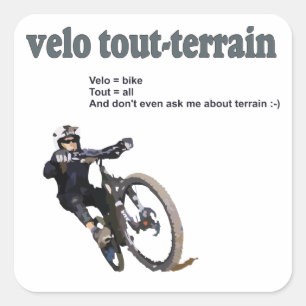 Velo Svartabörshaj-Terrain Fyrkantigt Klistermärke