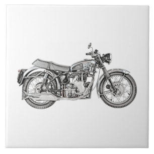 Velocette giftmotorcykel 1952 kakelplatta
