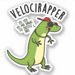 Veloci-rapper Funny Dinosaur Pun Klistermärken