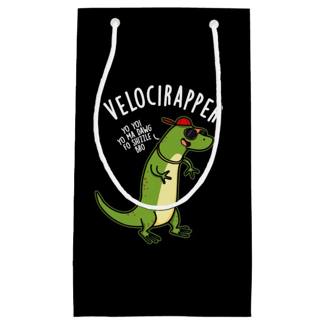 Veloci-rapper Funny Dinosaur Pun Mörk BG (Framsidan)