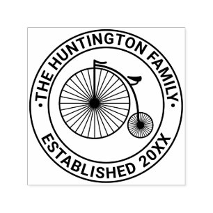Velociped Penny Farthing Familjen Namn Datum Etabl Självfärgande Stämpel