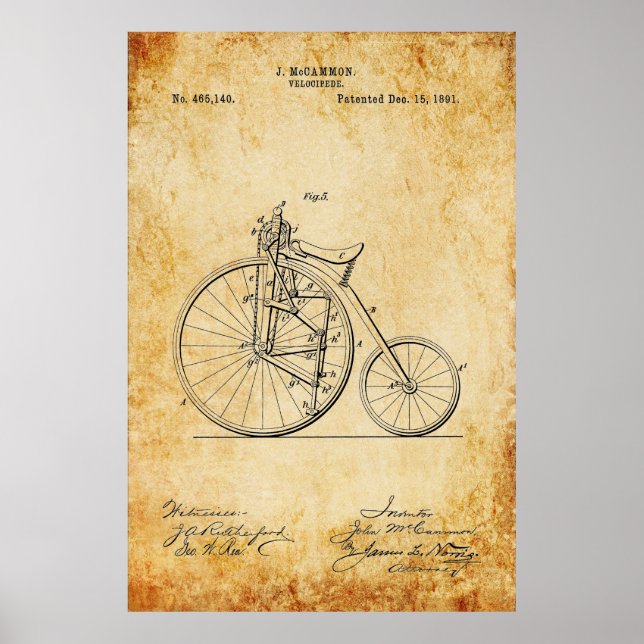 Velocipede Blueprint Poster (Framsidan)