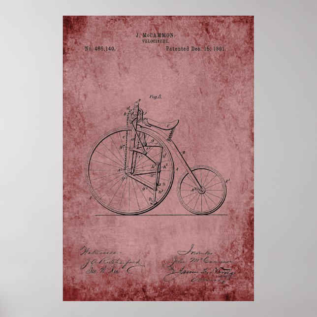 Velocipede Blueprint Poster (Framsidan)