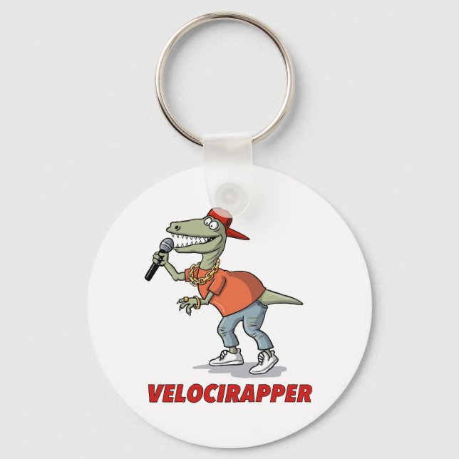 'Velocirapper' T-shirt. Nyckelring (Framsida)