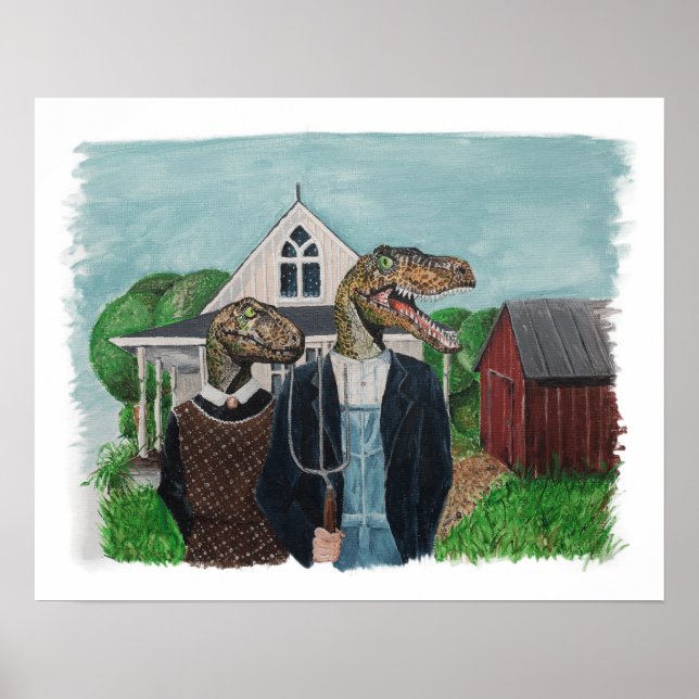 Velociraptor American Gothic Poster (Framsidan)