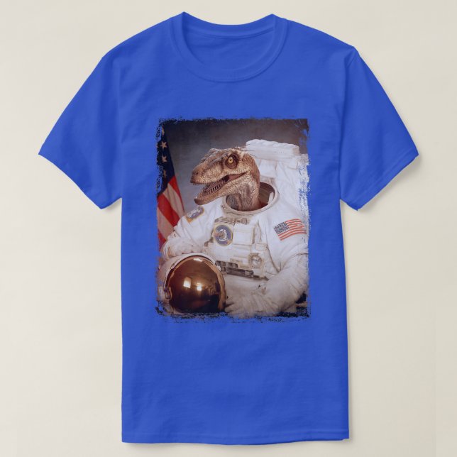 Velociraptor Astronaut Dino Space Suit Moon Rocket T Shirt (Design framsida)