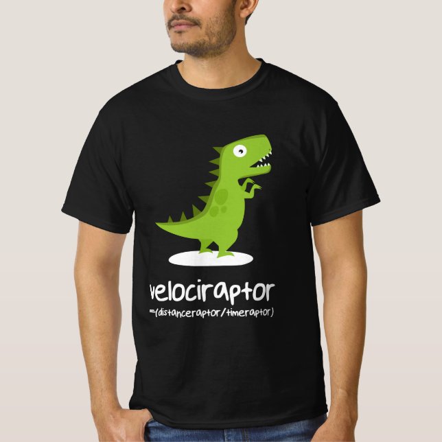 Velociraptor=Avstånd Raptor over time Raptor T Shirt (Framsida)