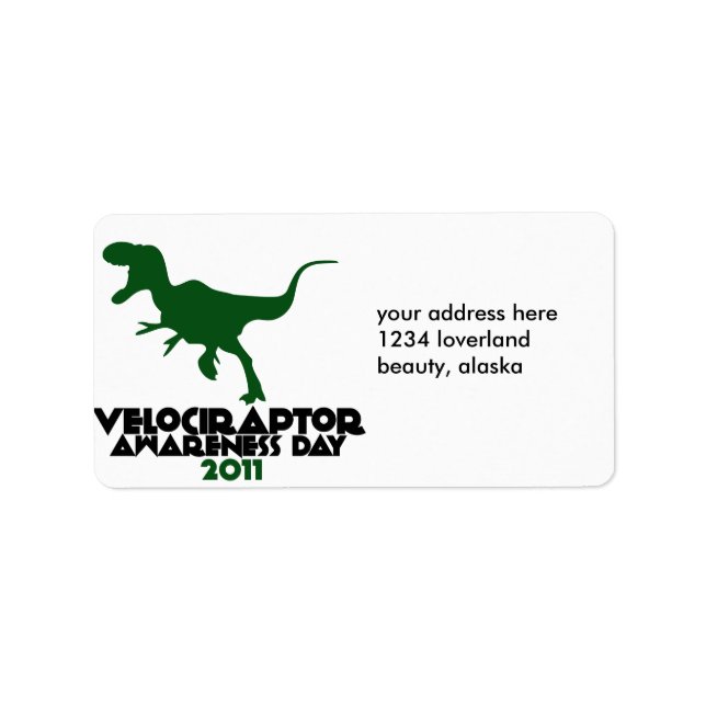 Velociraptor Awareness Day 2011 Adressetikett (Framsidan)