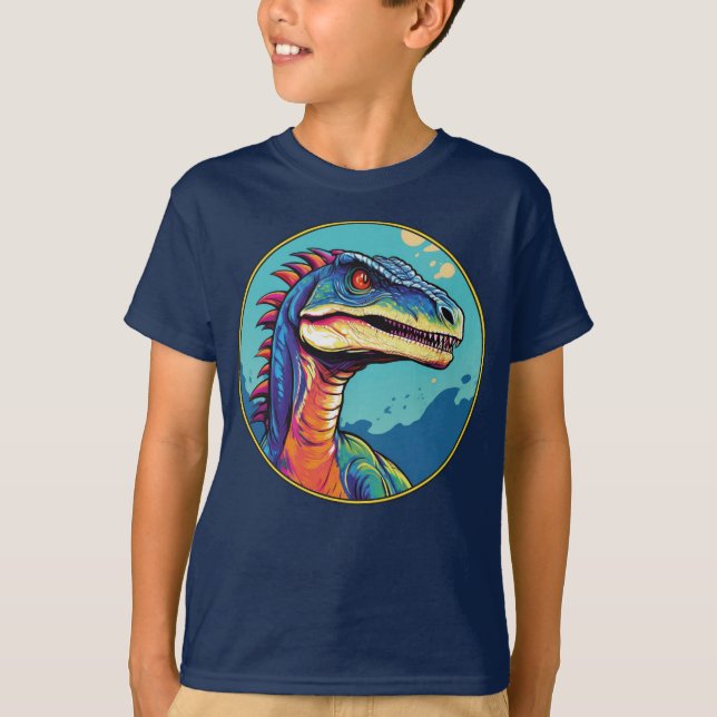 Velociraptor - Classic Dinosaur Tee T- Shirt (Framsida)