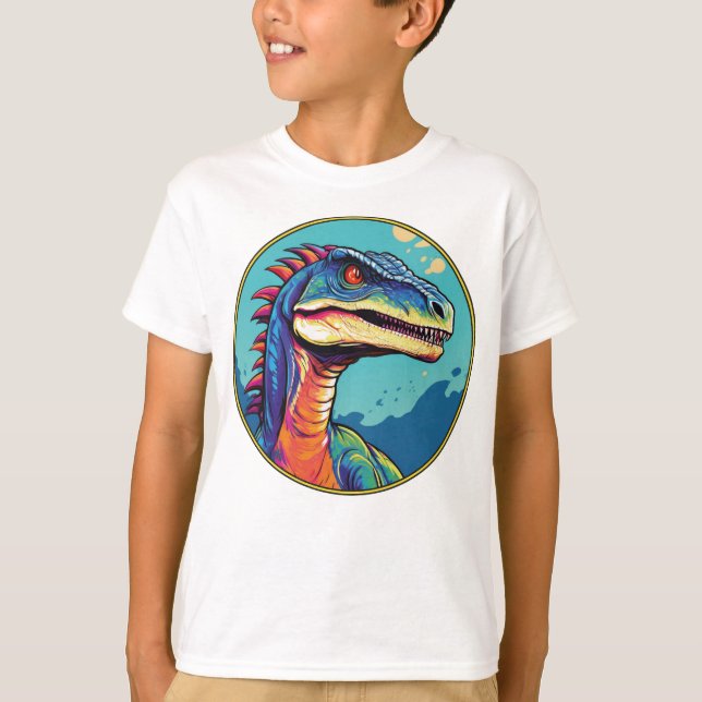 Velociraptor - Classic Dinosaur Tee T- Shirt (Framsida)