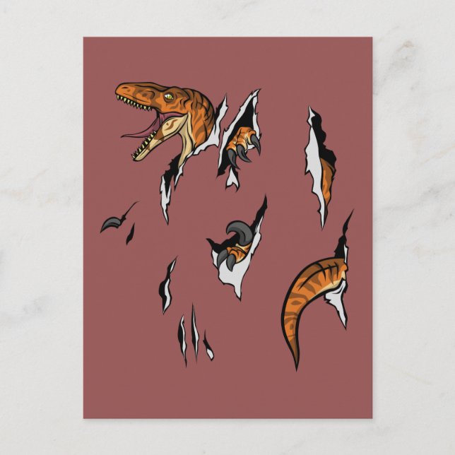 Velociraptor Escape Vykort (Framsida)