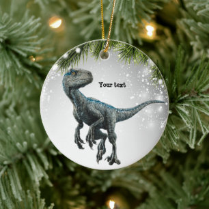 Velociraptor Gift for Dinosaurs Vuxen Kids i Älska Julgransprydnad Keramik