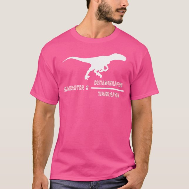 Velociraptor Physics Avstånd tidsformel dosinosau T Shirt (Framsida)