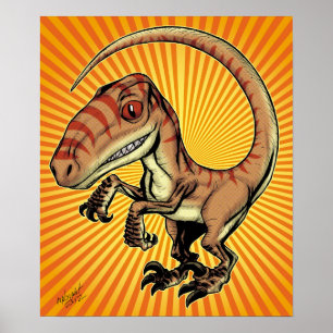 Velociraptor Raptor Dinosaur från Marco D Carillo Poster