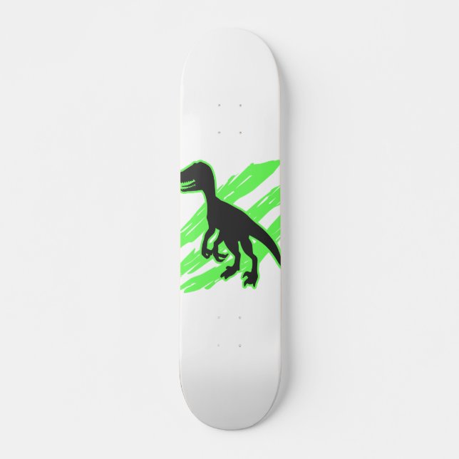 Velociraptor silhuette - Välj bakgrund färg Mini Skateboard Bräda 18,5 Cm (Framsida)