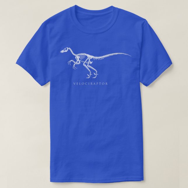 Velociraptor Skeleton Dinosaur fläkt presentben T Shirt (Design framsida)