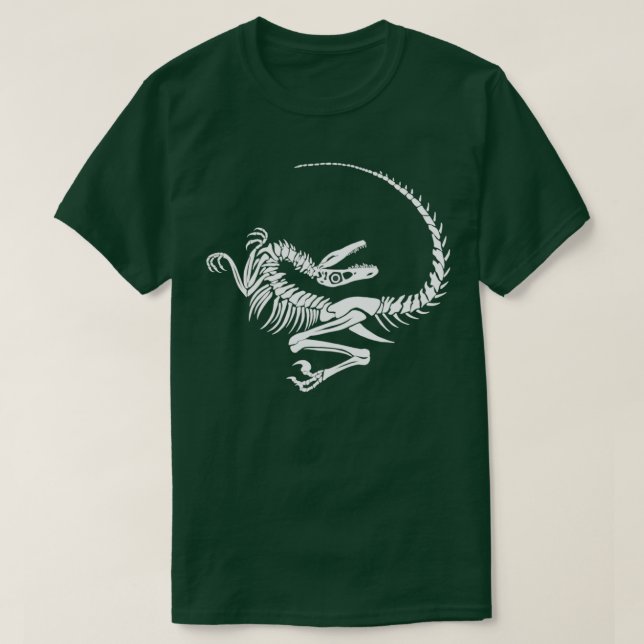 Velociraptor Skeleton Inverterad T Shirt (Design framsida)
