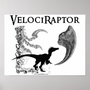 Velociraptoraffisch Poster