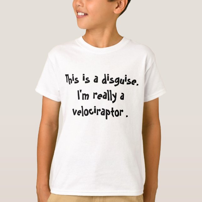 Velociraptordräkt Tee Shirt (Framsida)