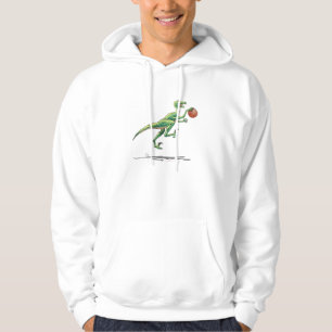 velociraptortecknaddinosaur med basket sweatshirt