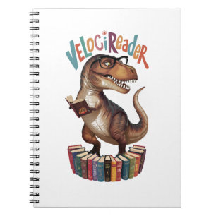 Velocireader Funny Bok Reading Älskare Bookish Pun Anteckningsbok