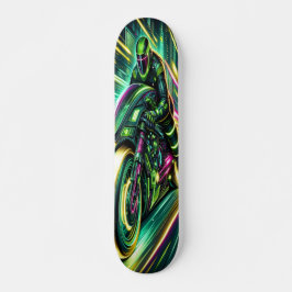 "Velocity Rush: Cyberpunk Racer Mini Skateboard Bräda 18,5 Cm