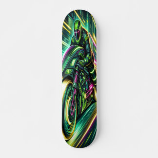 "Velocity Rush: Cyberpunk Racer Mini Skateboard Bräda 18,5 Cm
