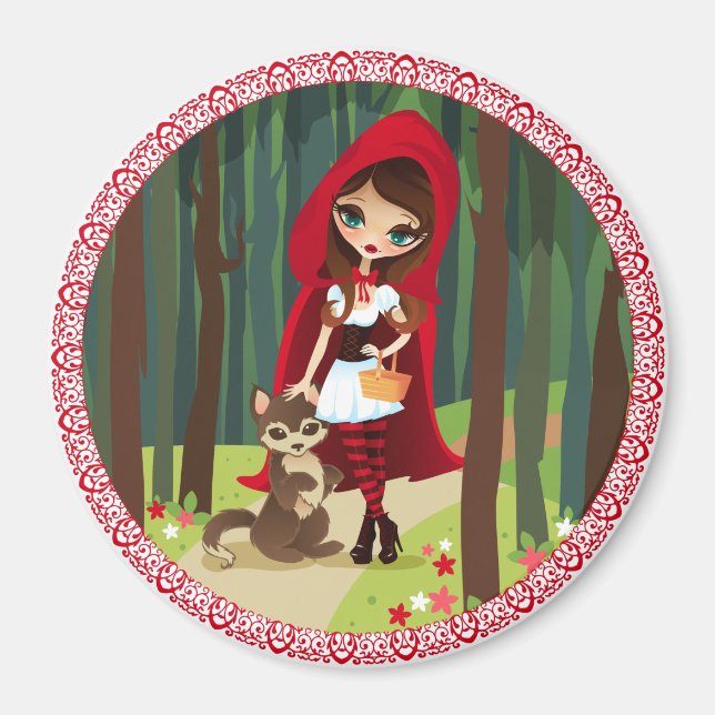 Velusa Red Riding Huva Magnet (Framsidan)