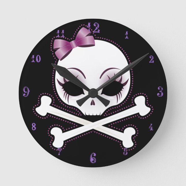 VelusaSkullie Rund Klocka (Framsida)