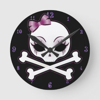 VelusaSkullie Rund Klocka