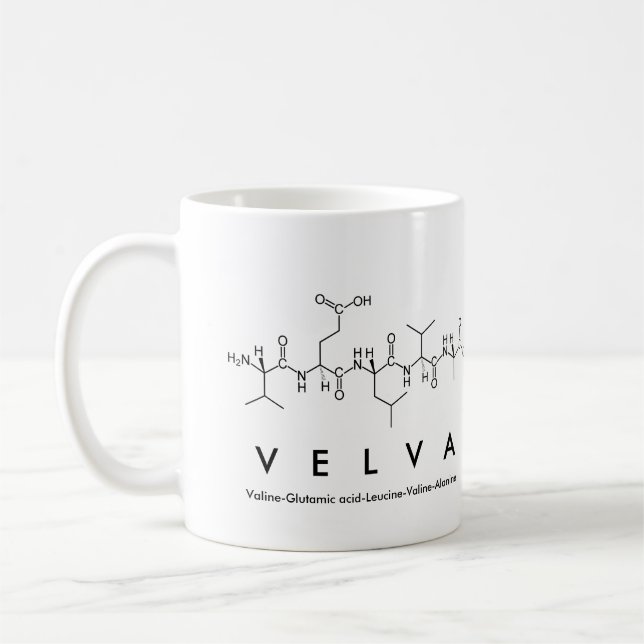 Velva peptide namn mugg (Vänster)