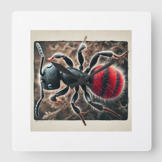 Velvet ant 231024IREF227 - Watercolor Fyrkantig Klocka (Framsida)