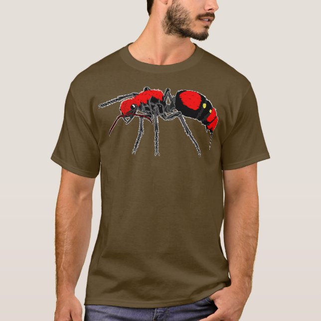 Velvet Ants alias Cow Killer Wasp Kryp Ant Sting T Shirt (Framsida)