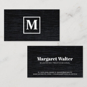 Velvet Black med Affärskortet Monogram Square Visitkort