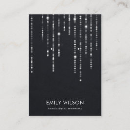 VELVET BLACK STRING LJUS STUD EARRING VISNING  VISITKORT