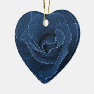 Velvet blue ro julgransprydnad keramik