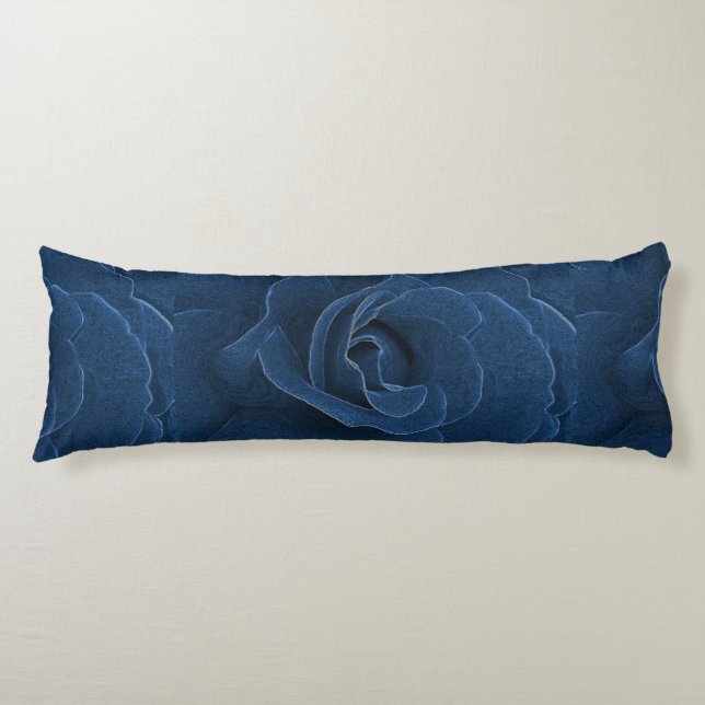 Velvet blue ro kroppskudde (Framsidan)