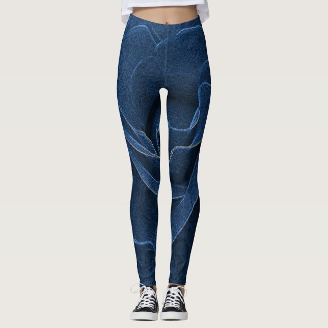 Velvet blue ro leggings (Framsida)