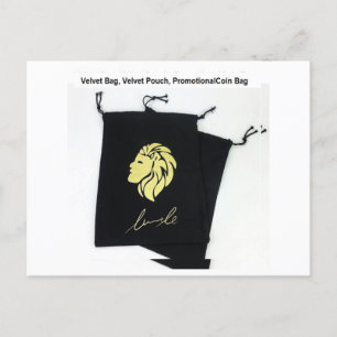 Velvet Coin Bag, Velvet Pouch, Logotyp Print Bags Vykort